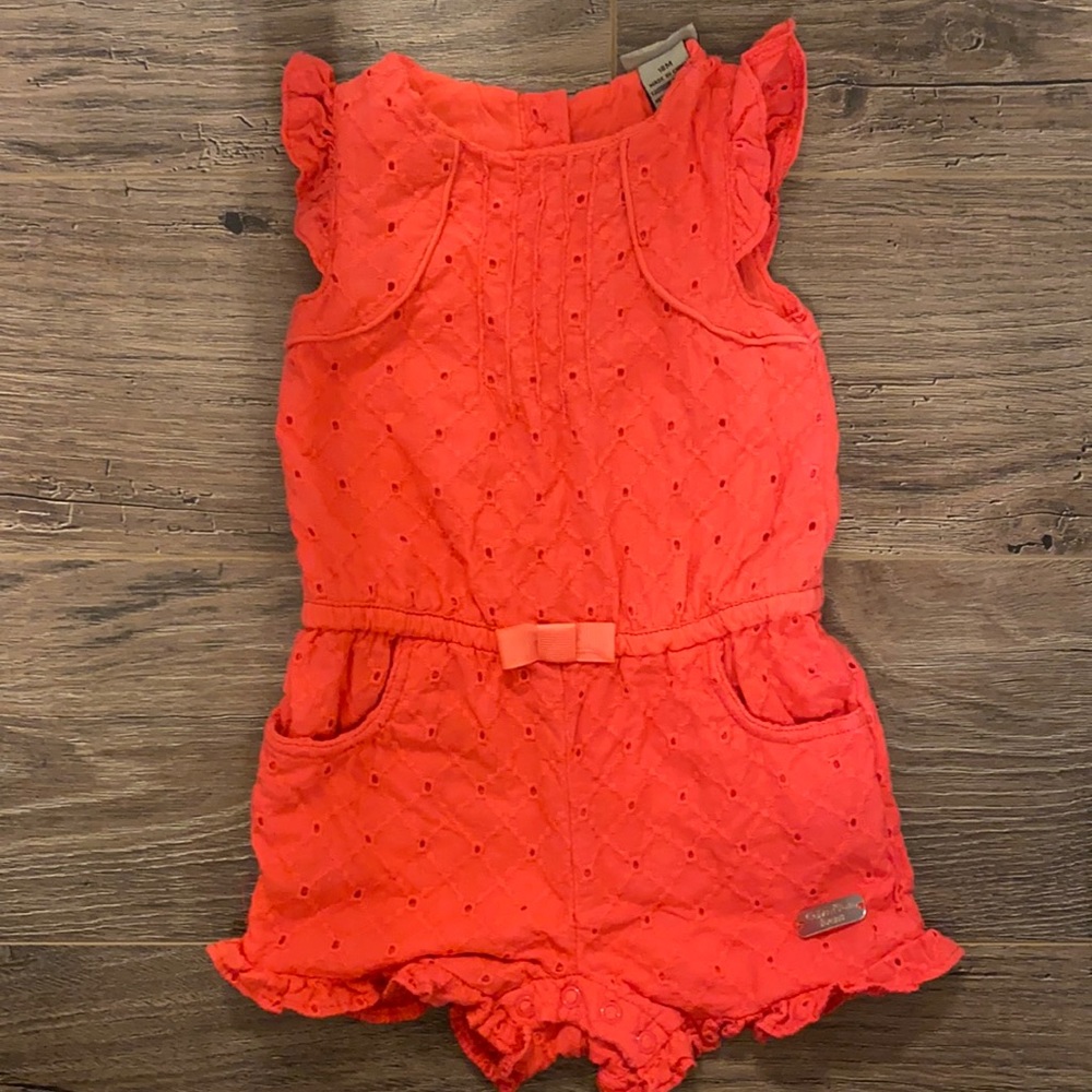 Calvin Klein infant Romper- Coral color, 18 months
